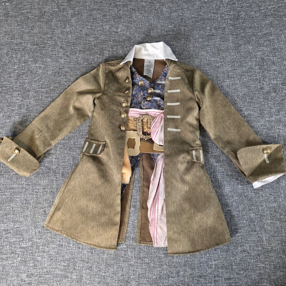 Disney Pirates of the Caribbean Jack Sparrow Costume Coat Kids Size 5/6 Brown